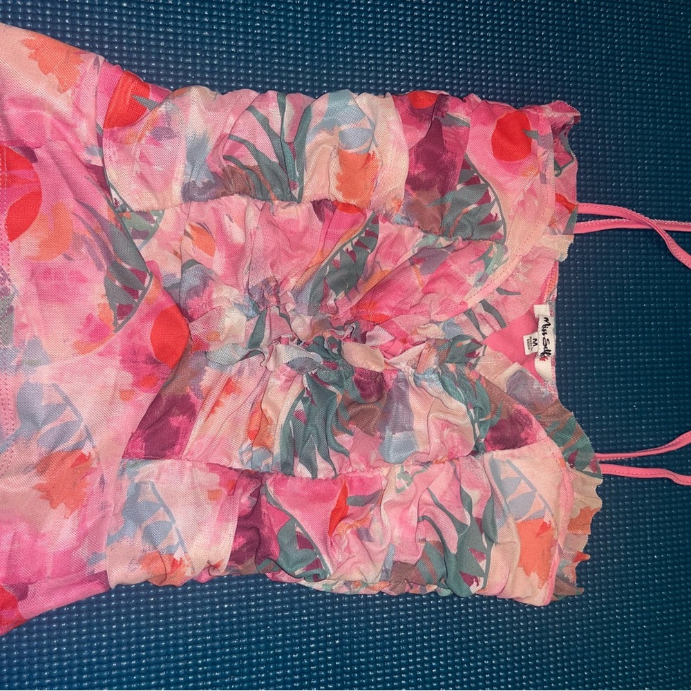 Pink and Green Floral Camisole
